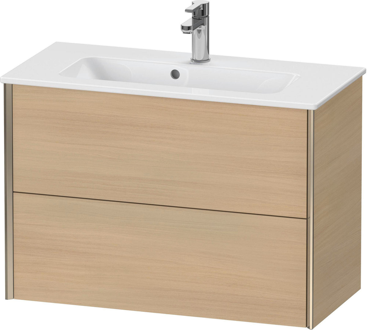 DURAVIT XViu Waschtischunterbau wandhängend 810 mm, 2 Schubladen, champagner matt/weiß matt