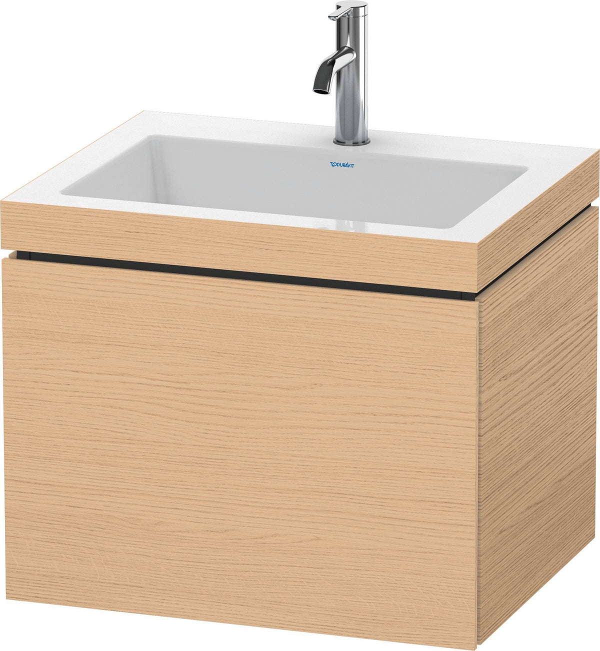 DURAVIT L-Cube c-bonded Waschtischset 600 mm Eiche Natur mit Vero Air Waschtisch und Auszug