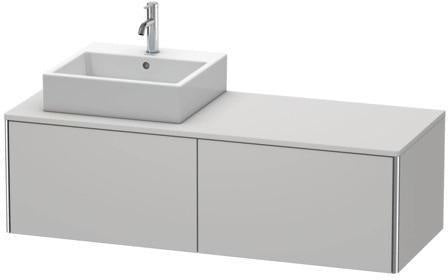 Duravit XSquare Waschtischunterbau 1400 mm wandhängend mit Becken links in s-matt