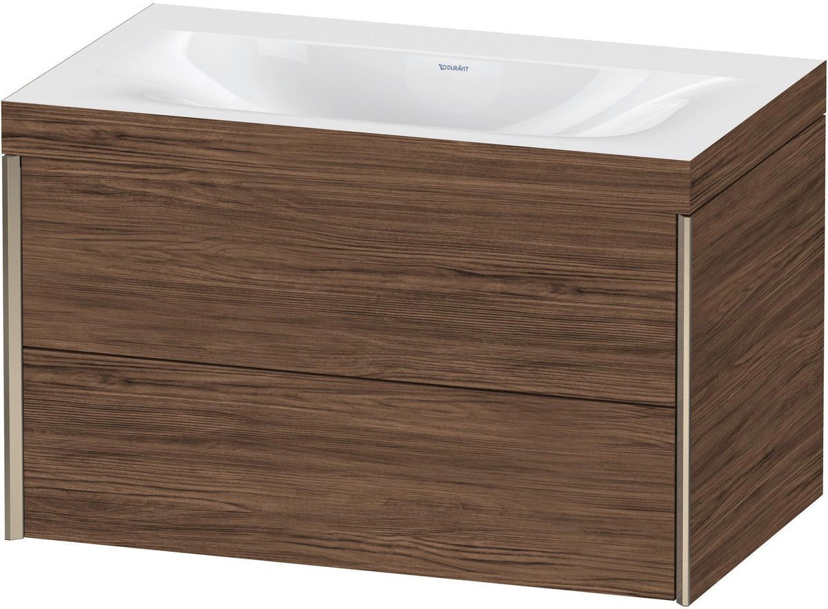 DURAVIT XViu c-bonded Waschtischset 800 mm wandhängend mit 2 Schubkästen und Tip-on-Technik