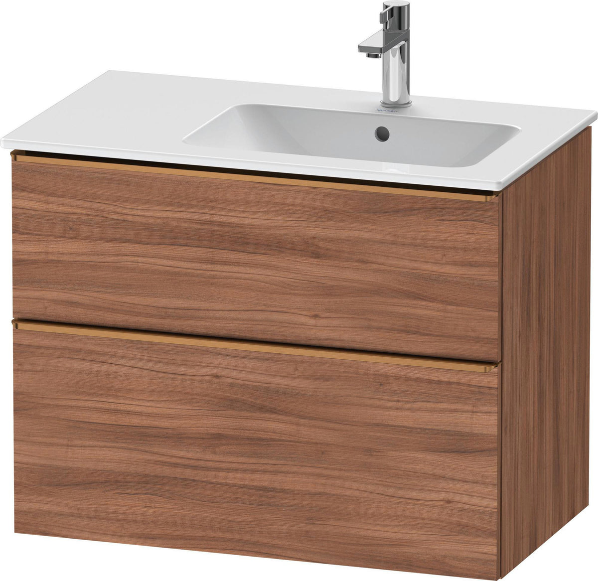 DURAVIT D-Neo Waschtischunterbau 810 mm Weiß Matt mit Bronze Griff und Soft-Close