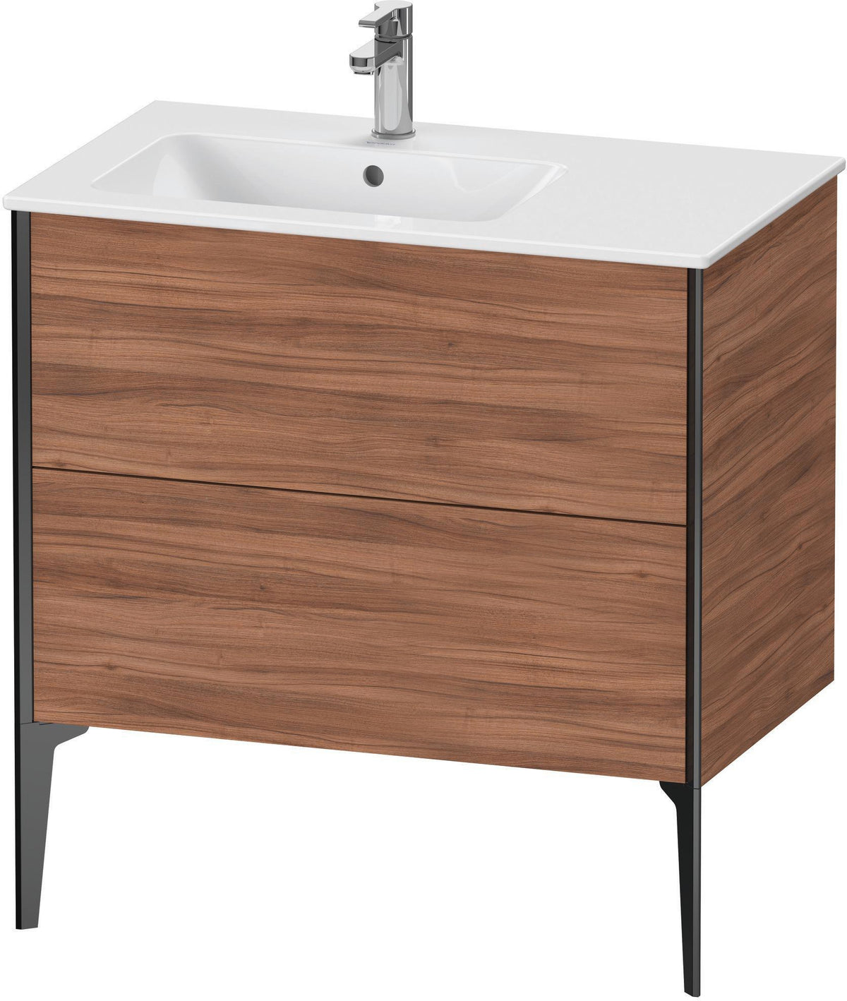 Duravit XViu Waschtischunterbau bodenstehend 810 mm mit 2 Auszügen, weiß matt, Tip-On Technik