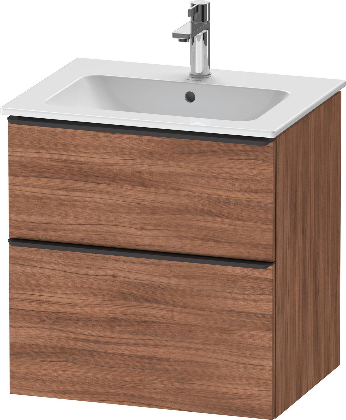 DURAVIT D-Neo Waschtischunterbau 610 mm Eiche Schwarz mit Bronze Griff – wandhängend