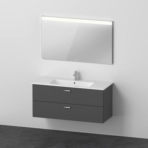 DURAVIT XBase Möbel-Set 1230 mm mit Waschtisch, Unterbau, 2 Schubladen & Spiegel – Weiß Glänzend