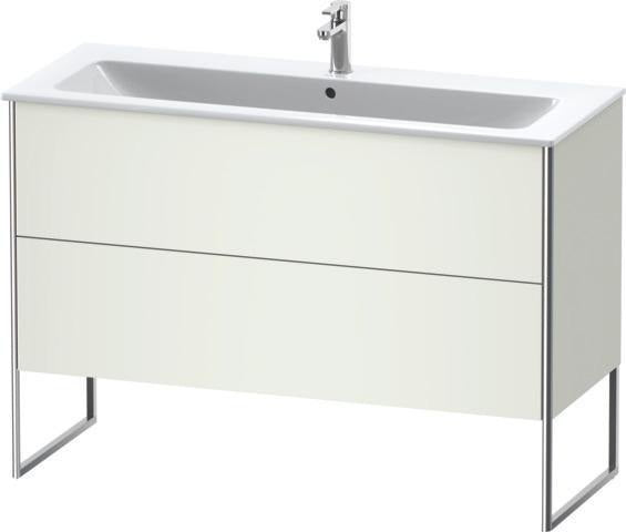 Duravit XSquare Waschtischunterbau 1210 mm mit zwei Auszügen in Außenfarbe Taubenblau matt