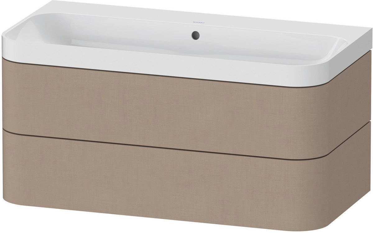 DURAVIT Happy D.2 c-shaped Waschtischset 975 mm wandhängend mit Tip-on und Soft-Close
