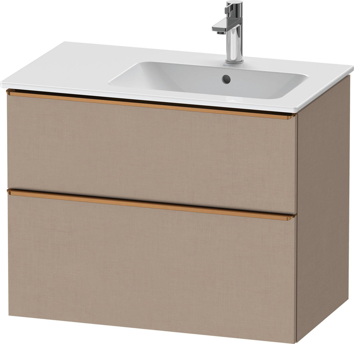 DURAVIT D-Neo Waschtischunterbau 810 mm Weiß Matt mit Bronze Griff und Soft-Close