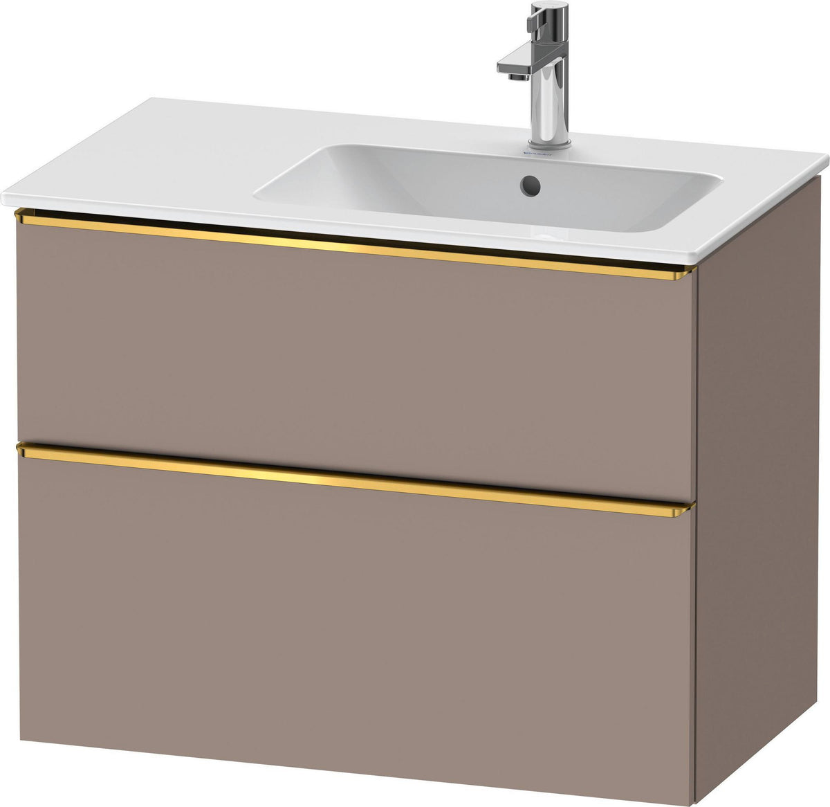 DURAVIT D-Neo Waschtischunterbau 810 mm Weiß Matt mit Bronze Griff und Soft-Close