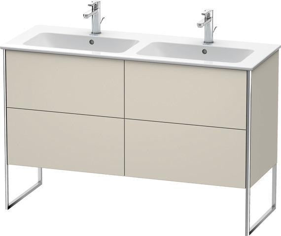 Duravit XSquare Waschtischunterbau 1280 mm mit 4 Auszügen, s-matt, Eiche, links – wandhängend