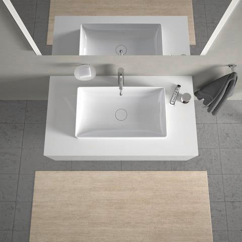 Duravit L-Cube Konsole variabel 550 mm weiß matt – wandhängend, mit Ausschnitt für Waschschüssel