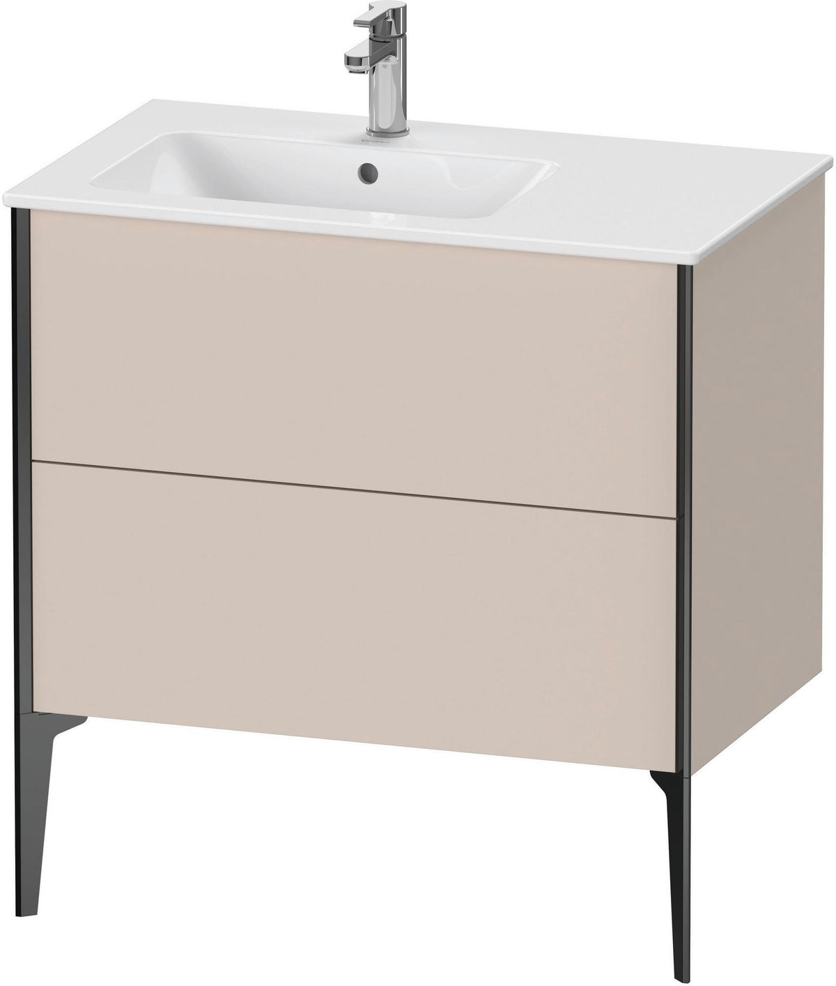 Duravit XViu Waschtischunterbau bodenstehend 810 mm mit 2 Auszügen, weiß matt, Tip-On Technik