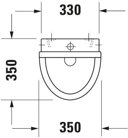 Duravit Urinal STARCK 3 330x350mm von oben, ohne Fliege, weiss, WonderGliss