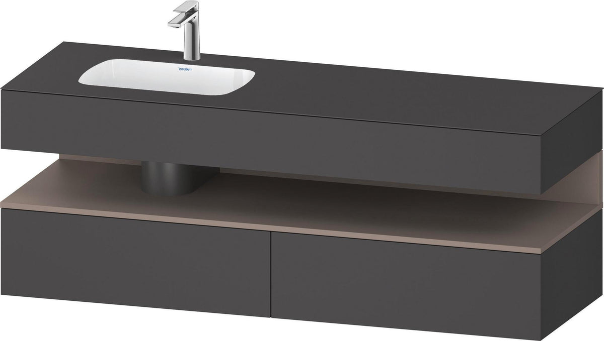 DURAVIT Qatego Studio F. A. Porsche Einbauwaschtisch mit Konsolenwaschtischunterbau 1600 mm Weiß Matt