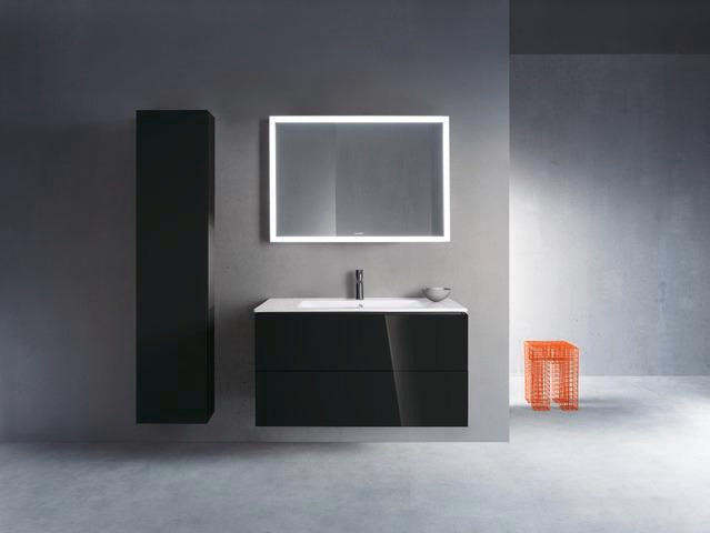 Duravit L-Cube Hochschrank 400 mm schwarz hochglanz, 1 Tür rechts, wandhängend