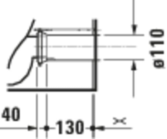 DURAVIT D-Code Stand-WC 570 mm weiß spülrandlos, Abgang waagerecht