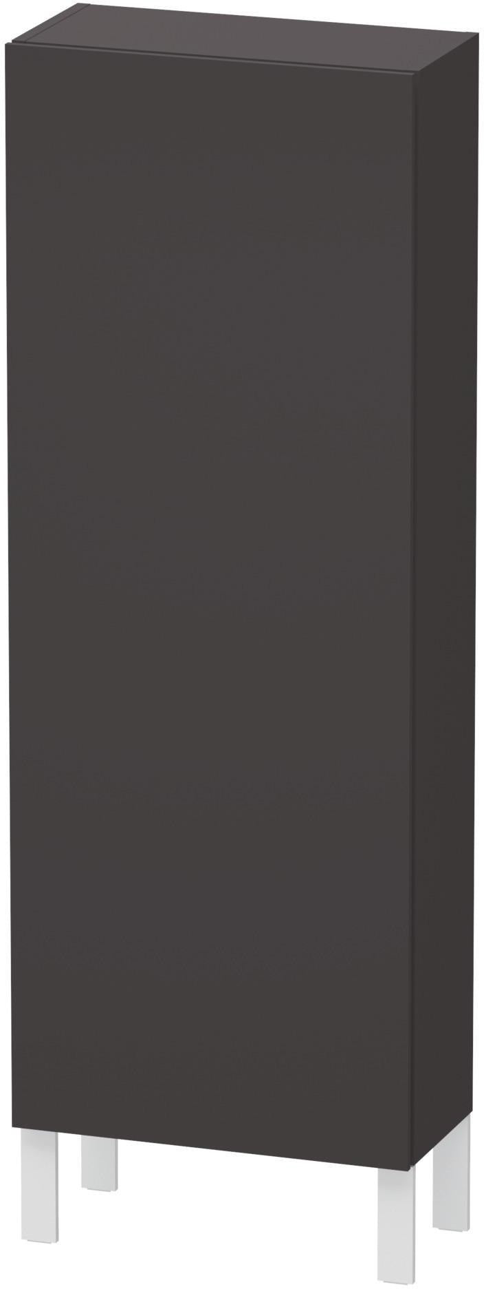 Duravit L-Cube Halbhochschrank 500 mm, 1 Tür links, betongrau matt, wandhängend, Soft-Close