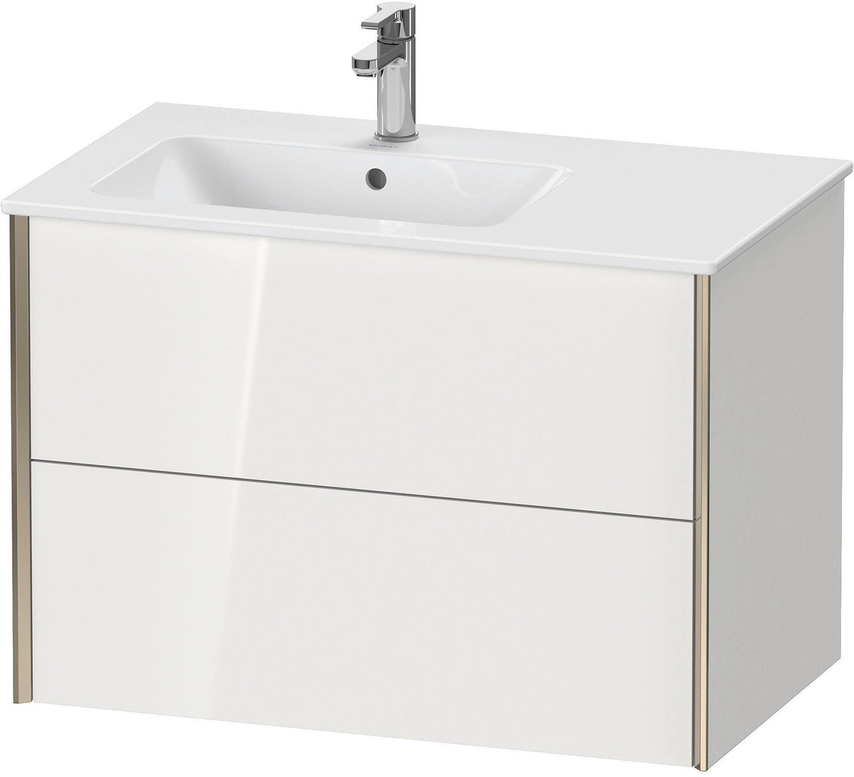 Duravit XViu Waschtischunterbau 810 mm wandhängend mit 2 Schubkästen, weiß matt, für Waschtisch links