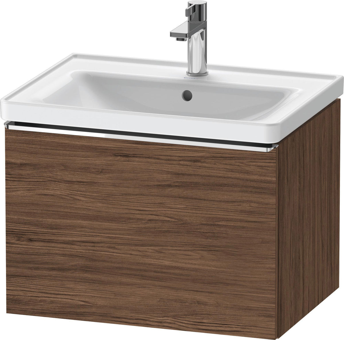 Duravit D-Neo Waschtischunterbau 634 mm betongrau matt mit Bronze-Griff und Soft-Close-Auszug