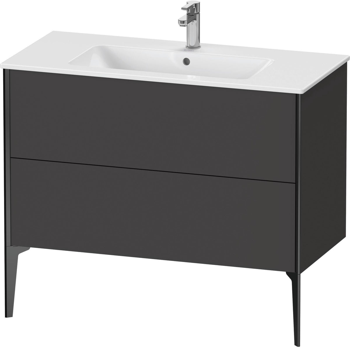 Duravit XViu Waschtischunterbau bodenstehend 1010 mm, 2 Auszüge, weiß matt, Tip-On