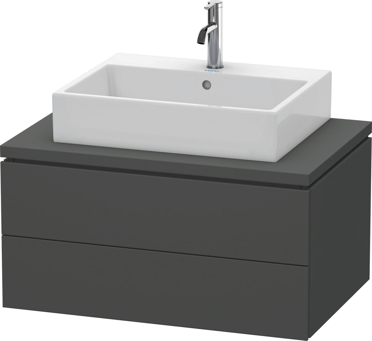 DURAVIT L-Cube Konsolenwaschtischunterbau 820 mm betongrau matt mit 2 Schubkästen