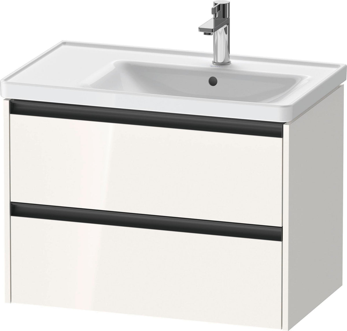 DURAVIT Ketho.2 Waschtischunterbau 784 mm wandhängend, betongrau matt, 2 Schubkästen, Becken rechts