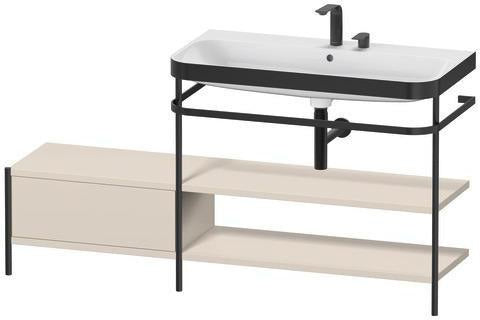Duravit Waschtischset HAPPY D.2 PLUS 1600x490mm ein Hahnloch taupe supermatt