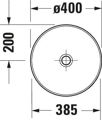 DURAVIT Sivida Aufsatzwaschtisch 400 mm rund DuroCast Plus ohne Überlauf