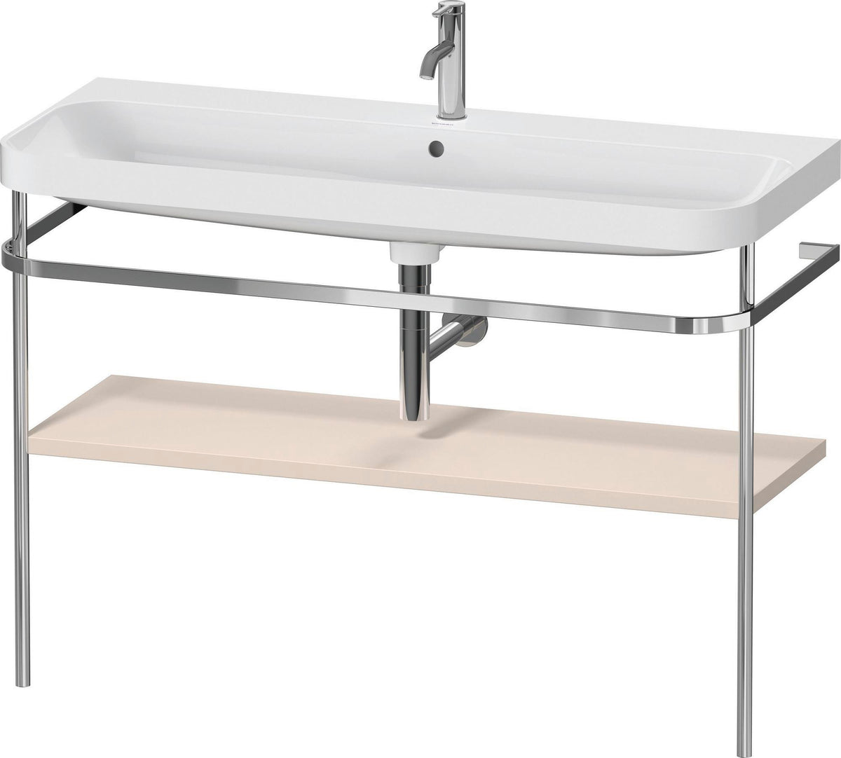 Duravit Happy D.2 c-shaped Waschtischset 1175 mm mit Metallkonsole und Waschschüssel