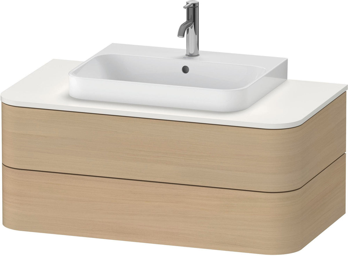 Duravit Happy D.2 Konsolenwaschtischunterbau 1000 mm taupe supermatt mit LED-Innenbeleuchtung und Tip-On