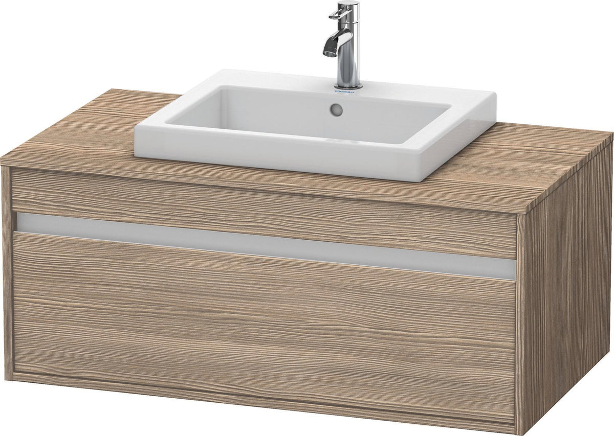 Duravit Ketho Waschtischunterbau wandhängend 1000 mm Eiche Terra mit Auszug und Soft-Close