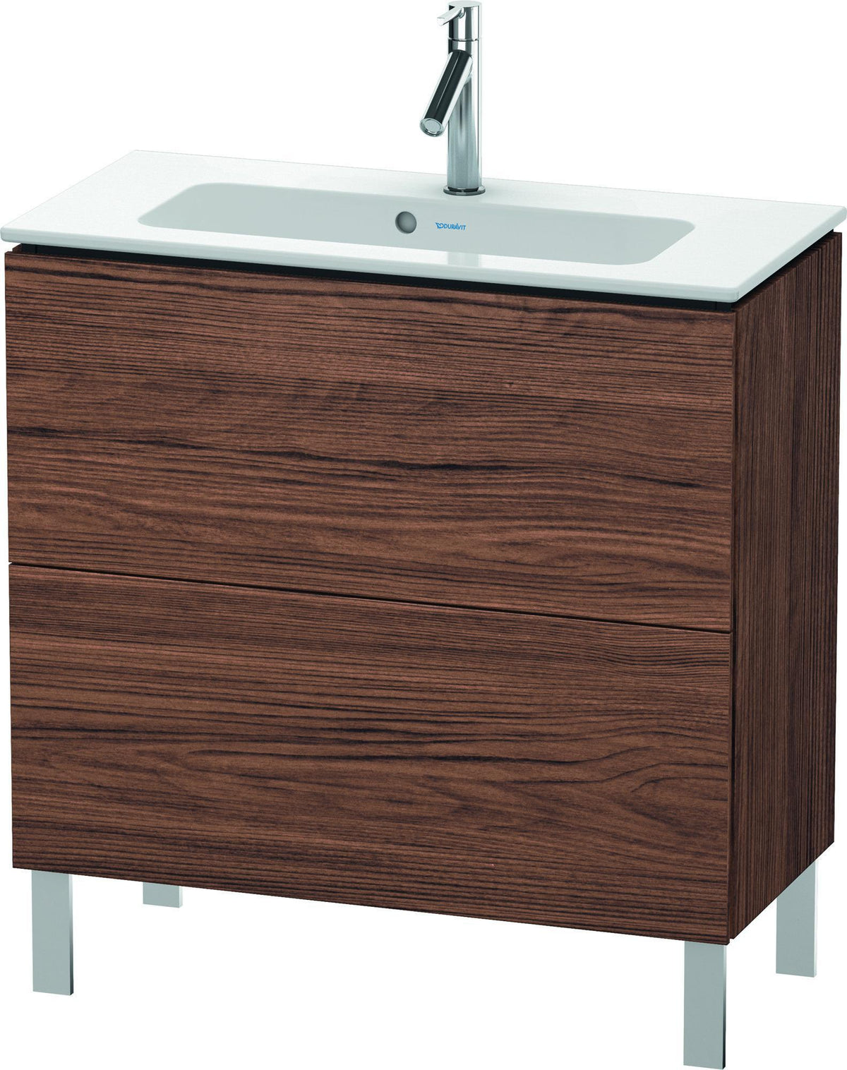 Duravit L-Cube Waschtischunterbau 820 mm, 2 Auszüge, bodenstehend, Weiß Matt