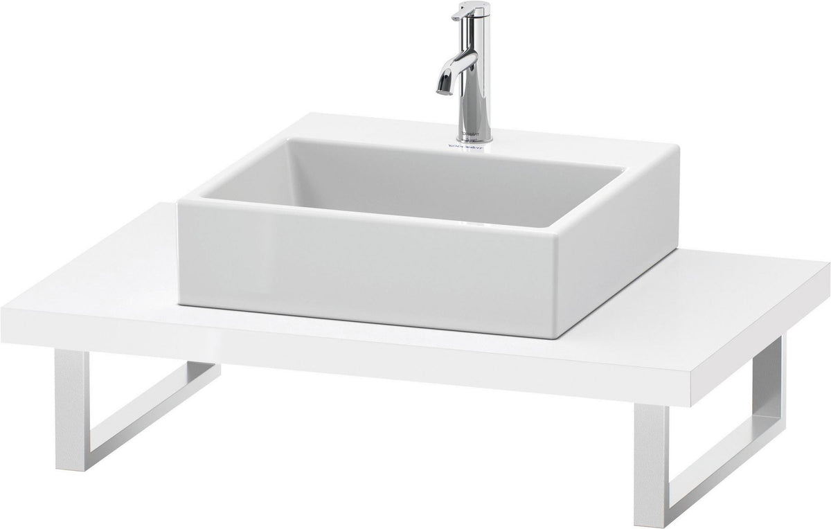 Duravit L-Cube Konsole variabel 550 mm weiß matt – wandhängend, mit Ausschnitt für Waschschüssel