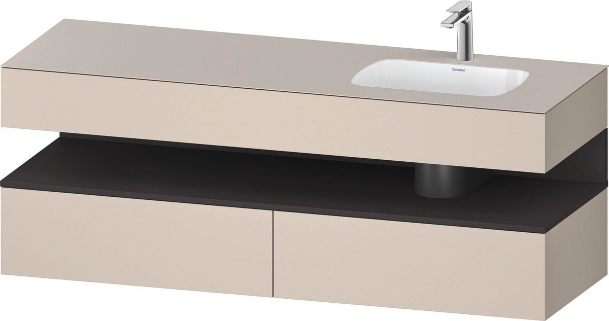 DURAVIT Qatego Einbauwaschtisch mit Konsolenwaschtischunterbau 1600 mm Weiß Matt