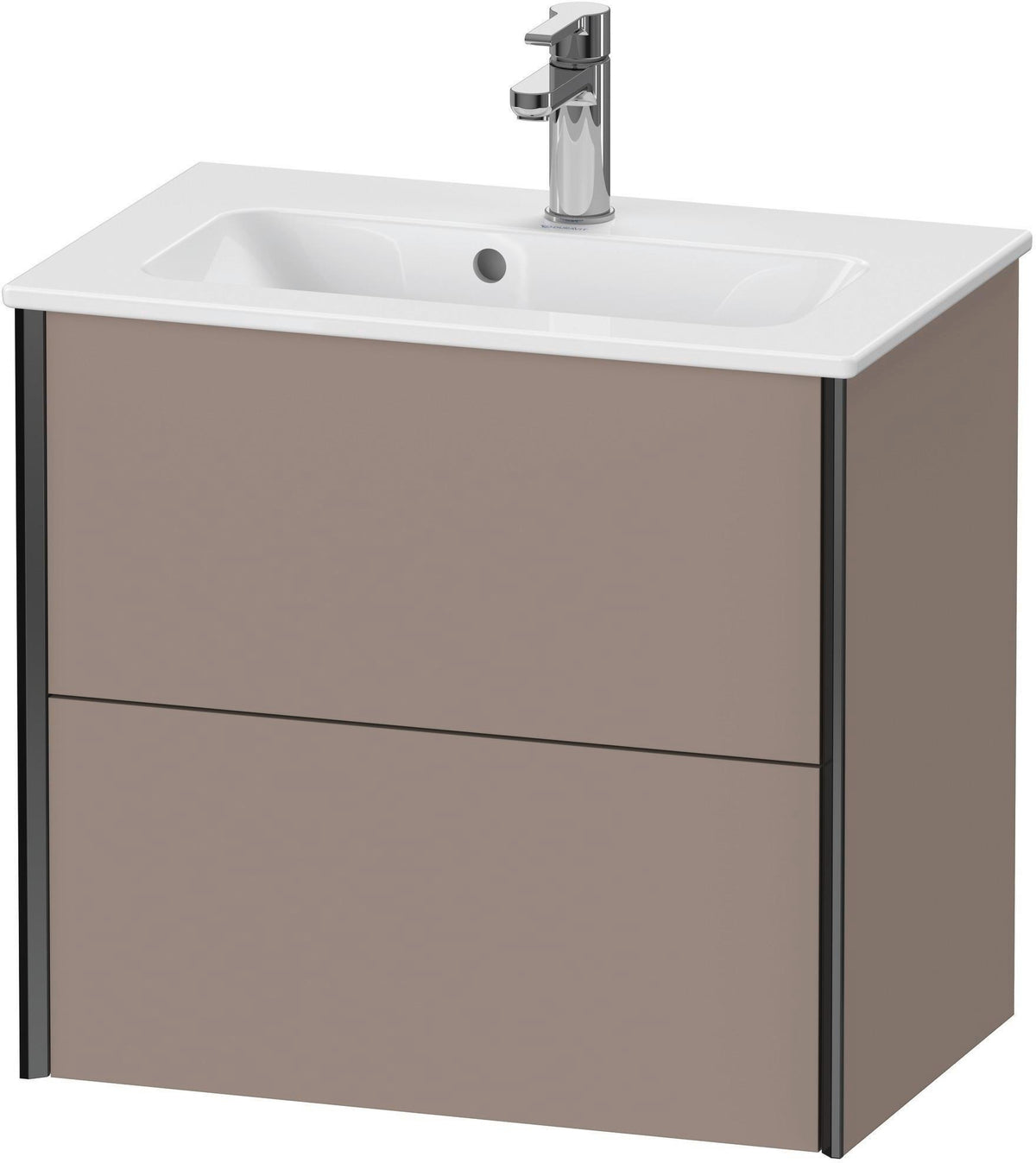 DURAVIT XViu Waschtischunterbau wandhängend 610 mm, 2 Schubladen, champagner matt/weiß matt