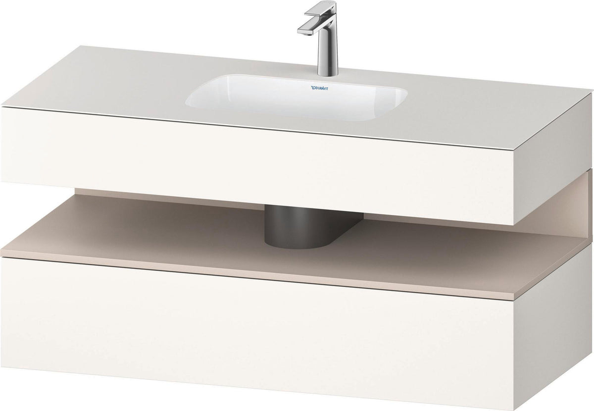 DURAVIT Qatego Studio F. A. Porsche Einbauwaschtisch mit Konsolenwaschtischunterbau 1200 mm Weiß Matt