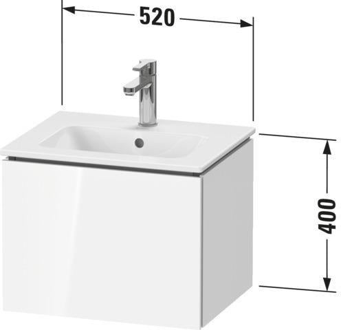 Duravit L-Cube Waschtischunterbau wandhängend, 1 Auszug, Amerik. Nussbaum, 520 mm