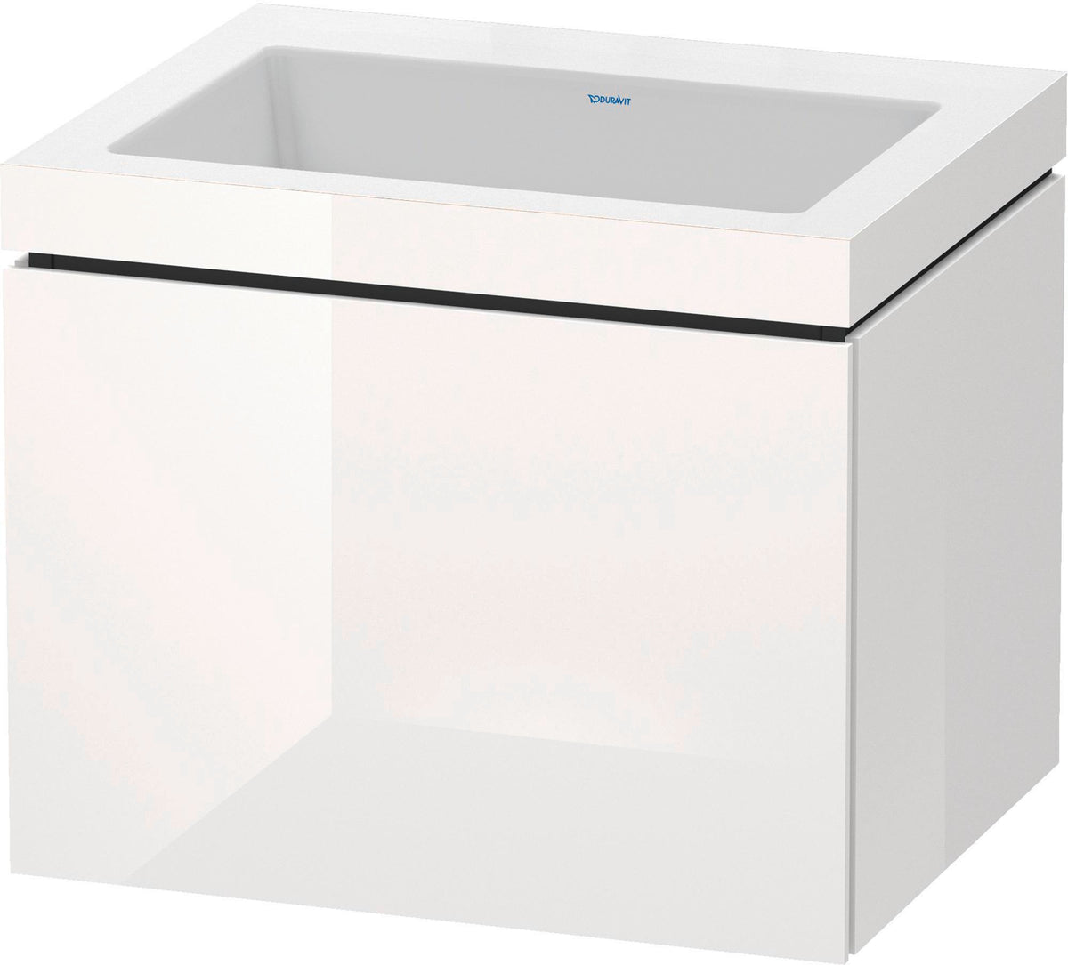 DURAVIT L-Cube c-bonded Waschtischset 600 mm mit Vero Air Becken, 1 Auszug, Weiß Matt