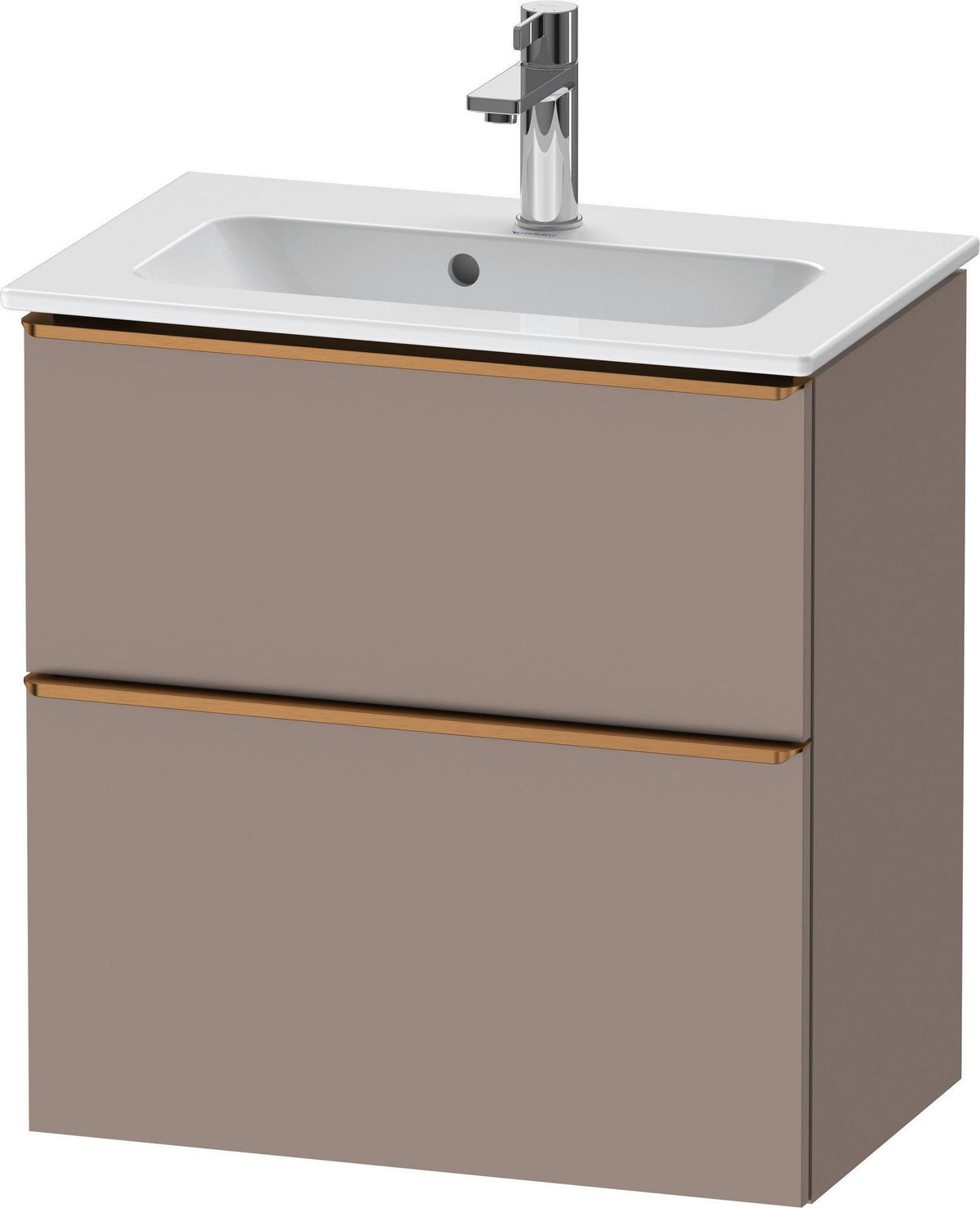 Duravit D-Neo Waschtischunterbau 610 mm betongrau matt mit Soft-Close und Bronze-Griff