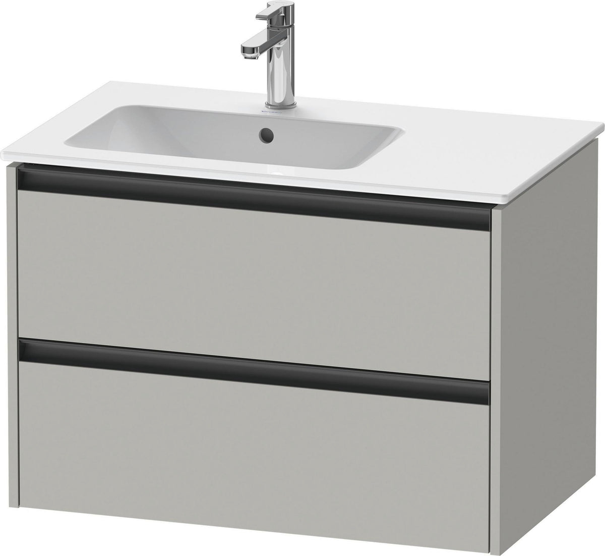 Duravit Ketho.2 Waschtischunterbau wandhängend 810 mm betongrau matt mit 2 Schubkästen
