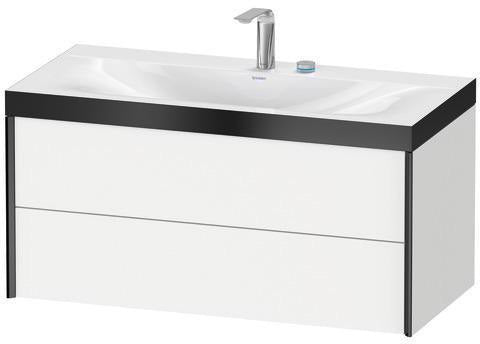 Duravit Möbelwaschtischset XViu 1000x480mm mit Unterbau, Nussbaum mitte und keramischer Ventilabdeckhaube