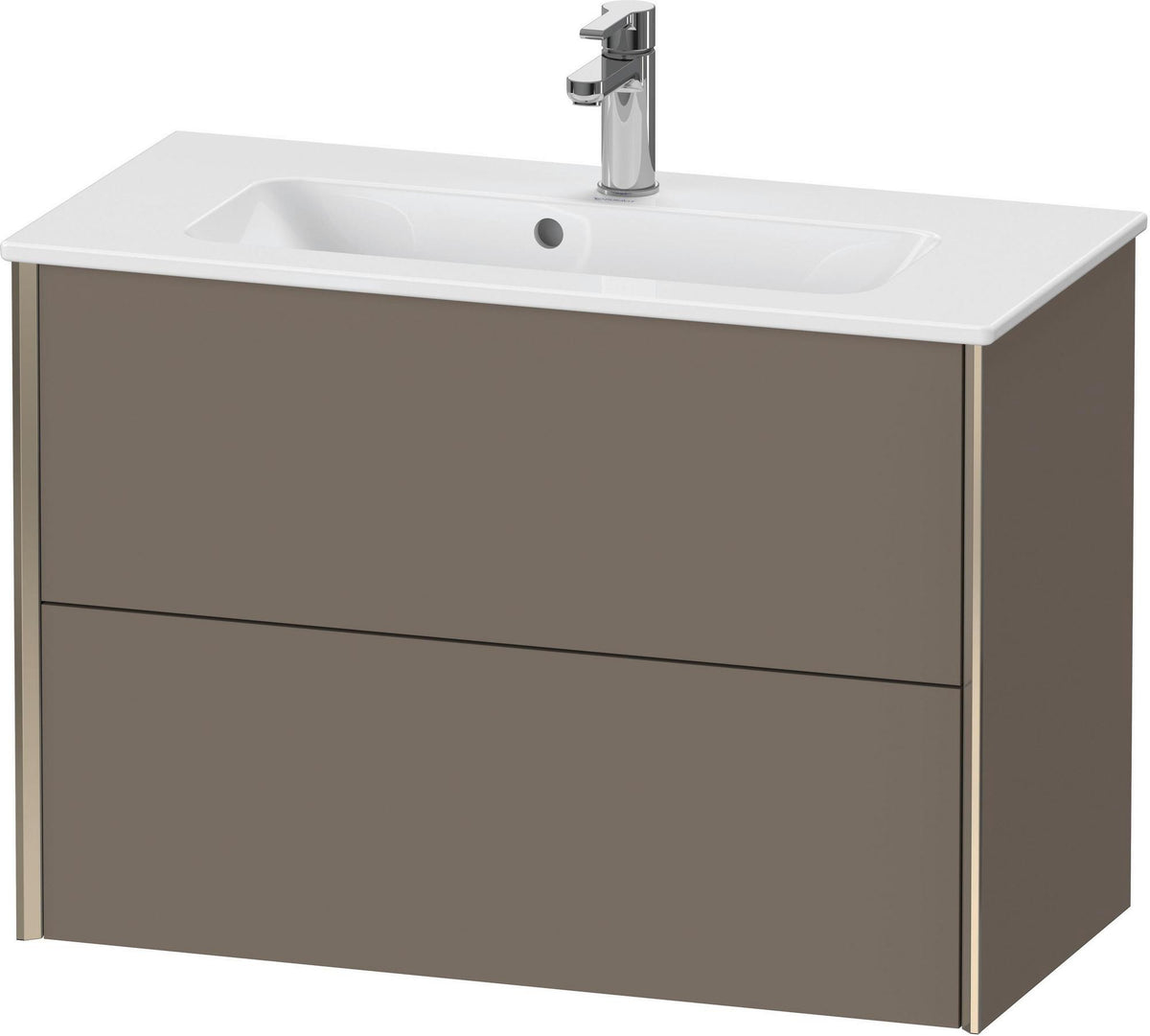DURAVIT XViu Waschtischunterbau wandhängend 810 mm, 2 Schubladen, champagner matt/weiß matt