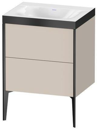 Duravit Möbelwaschtischset XVIU 600x480mm mit Viu Waschtisch und Nussbaum-Einrichtungssystem