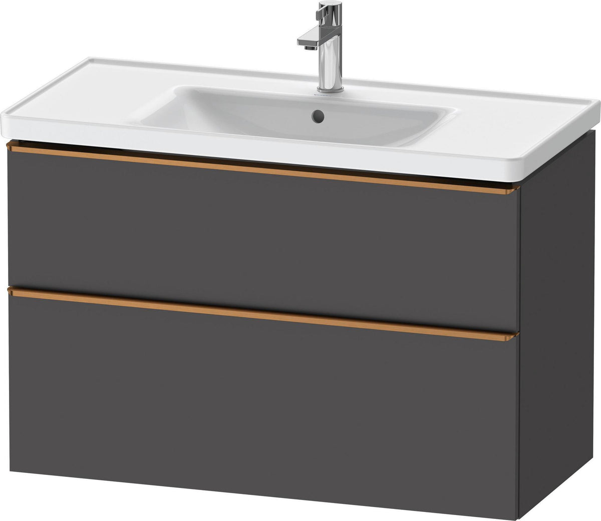 DURAVIT D-Neo Waschtischunterbau 984 mm betongrau matt mit Soft-Close und Bronze-Griff