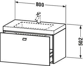 DURAVIT Brioso c-bonded Waschtischset 800 mm mit Unterschrank, 1 Auszug, betongrau matt