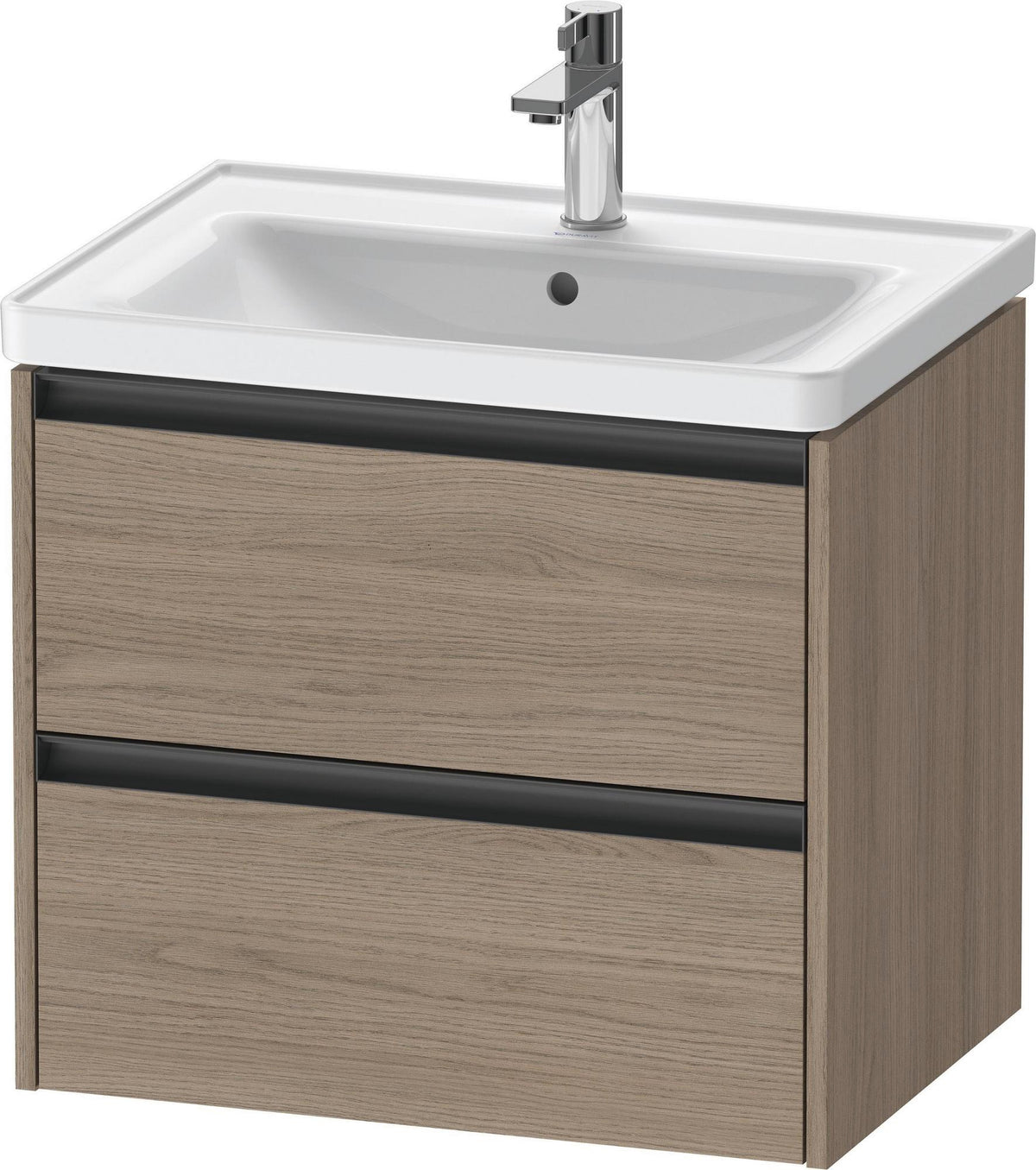 DURAVIT Ketho.2 Waschtischunterbau 634 mm Eiche Terra Matt mit 2 Schubkästen und Soft-Close