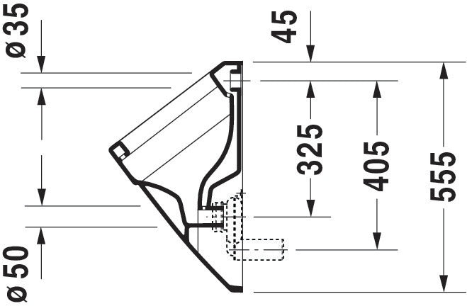 Duravit Urinal VERO 295x320mm Zulauf von hinten ohne Fliege schwarz