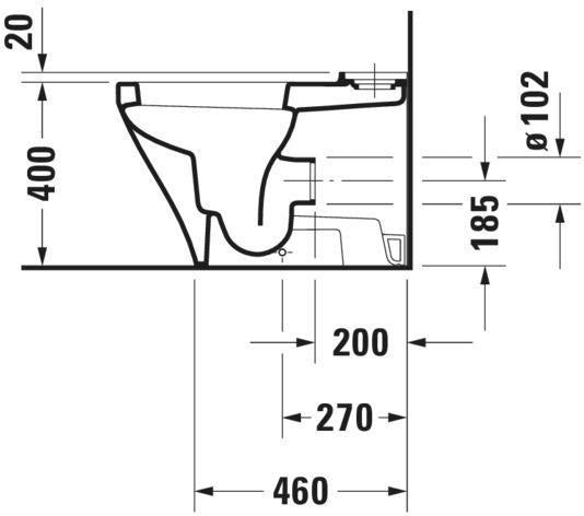 DURAVIT DuraStyle Stand-Tiefspül-WC 370x630 mm mit WonderGliss, Abgang Vario, weiß