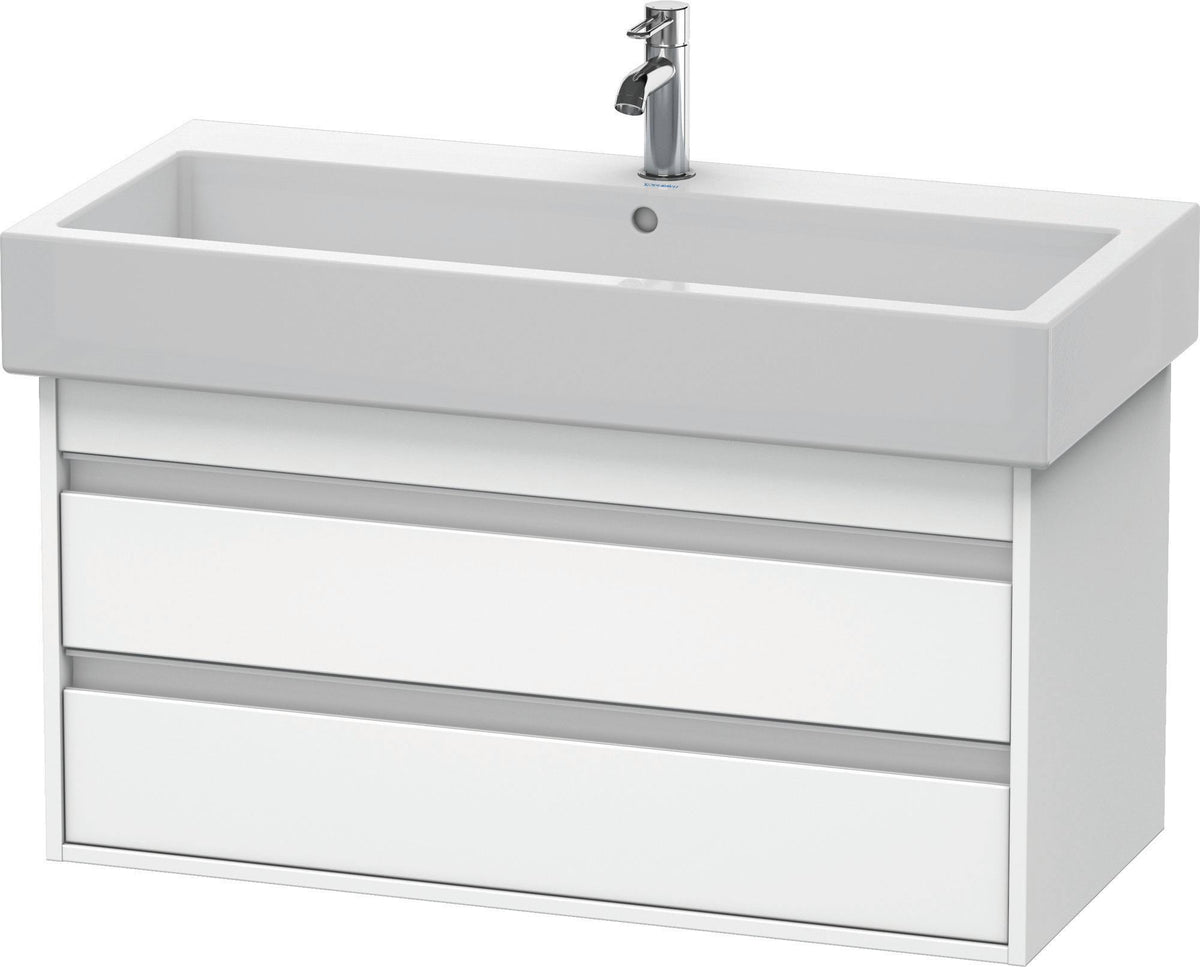Duravit Ketho Waschtischunterbau 950 mm wandhängend mit 2 Schubkästen und Soft-Close in Weiß Matt