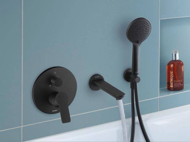 Duravit D-Code 2.0 Einhebel-Wannenmischer Unterputz Keramikmischsystem Schwarz Matt