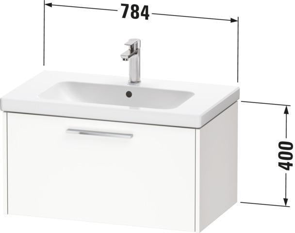 Duravit D-Code 2.0 Waschtischunterbau wandhängend 784 mm Weiß Matt mit Auszug und Soft-Close